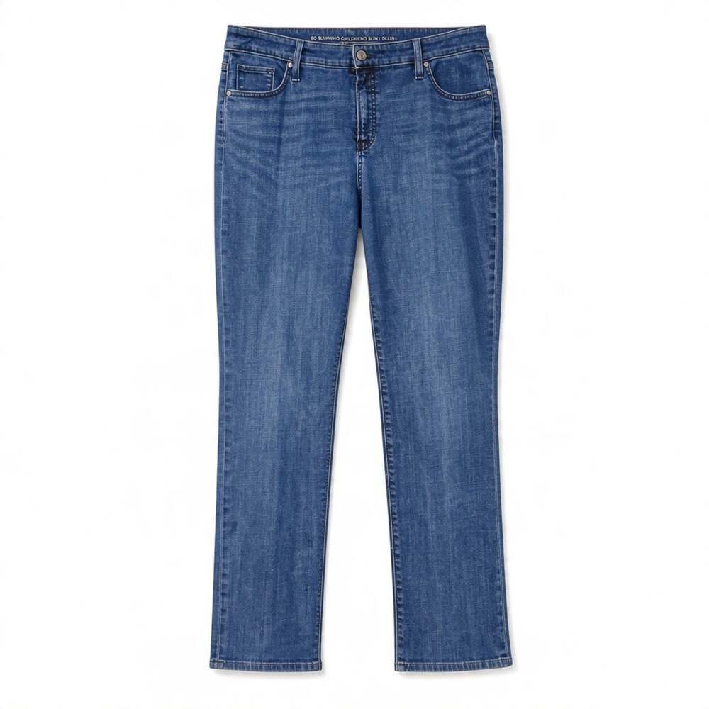 Chico's Sz 2.5R (14) So Slimming Girlfriend Slim Leg Jeans 36"Wx29"L Blue Denim